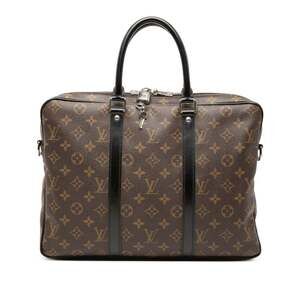Louis Vuitton Monogram Macassar Portedocuments Voyage PM Business Bag Handbag...